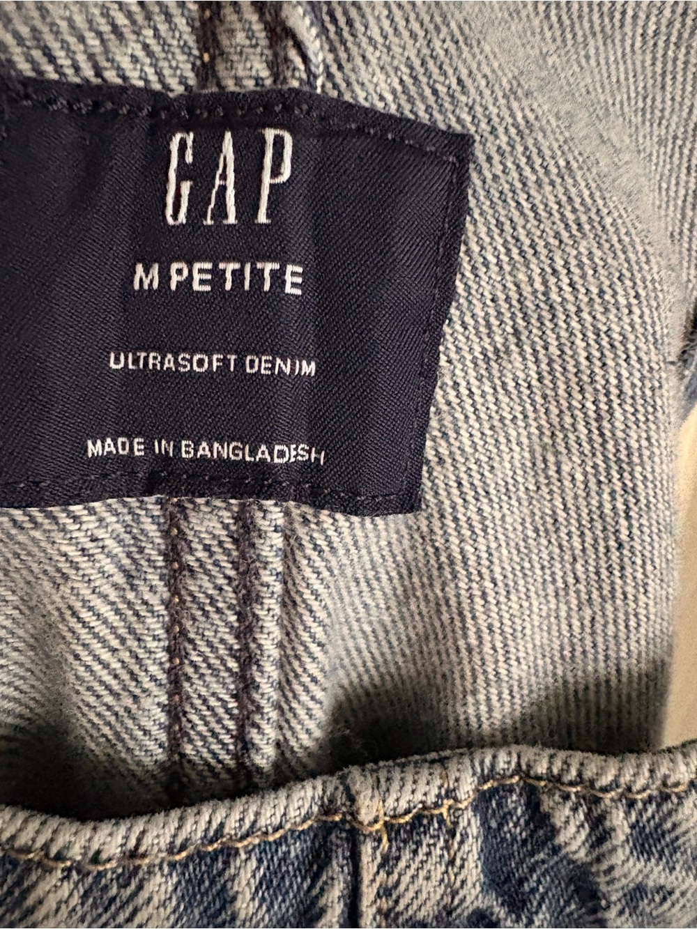 GAP Light Wash Denim Horseshoe Overalls Barrel Leg Jumpsuit Women’s Size M - Picture 4 of 4